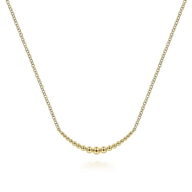 Curved Beaded Bar Necklace