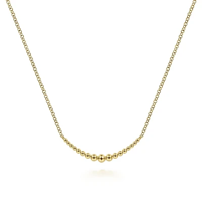 Curved Beaded Bar Necklace