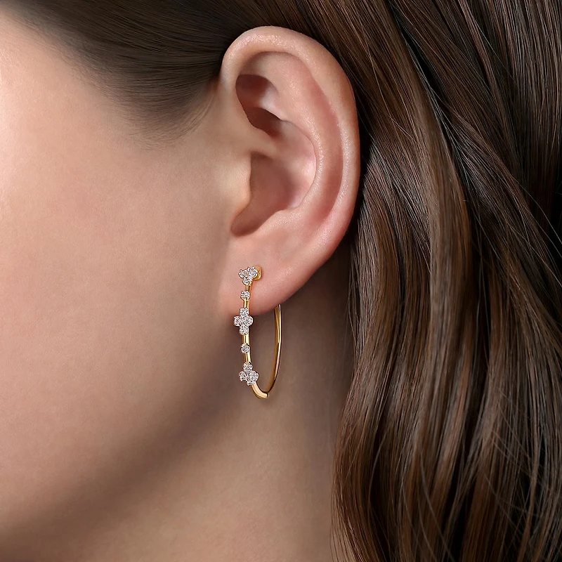 My Favorite 30MM Diamond Gold Hoop Earrings