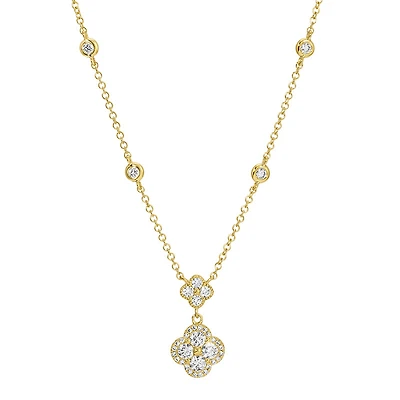 Double Clover and Diamonds Necklace