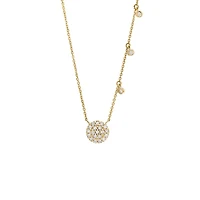 Pave Disk and Bezel Diamond Necklace