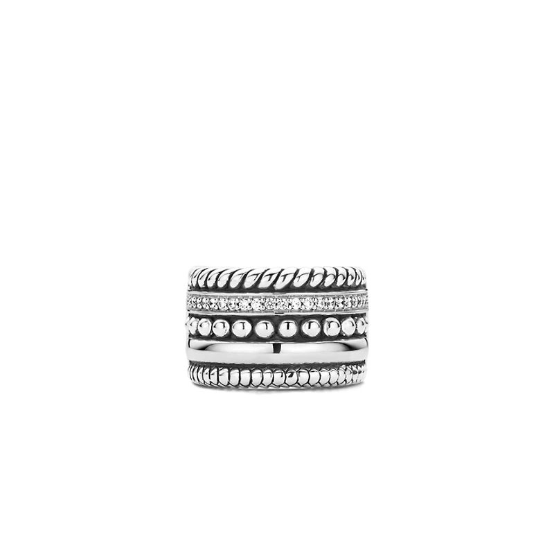Pretty Patterns Silver Wide Ring