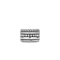 Pretty Patterns Silver Wide Ring