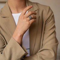 Pretty Patterns Silver Wide Ring
