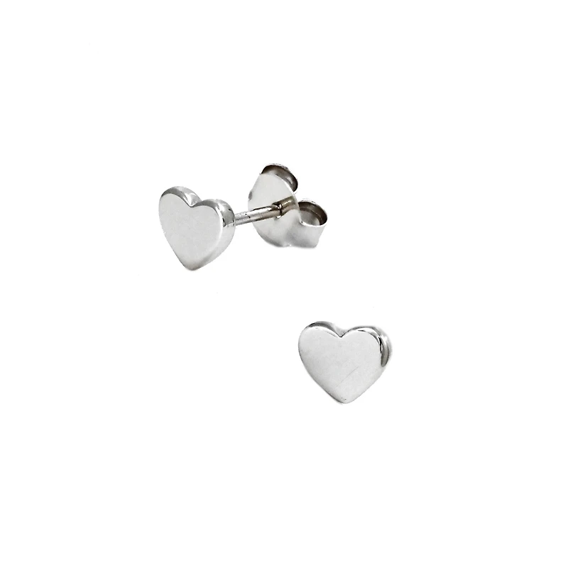 Heart Flat Stud Earrings