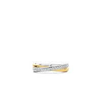 Crossover Golden Pave Ring