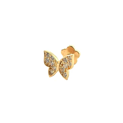Butterfly Pave Cartilage Single Earring