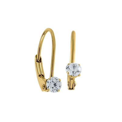 Zirconia Leverback Kids Earrings