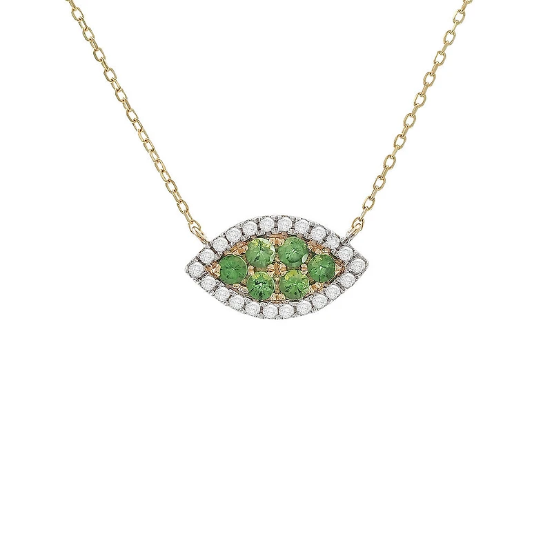 Leaf Diamond/Precious Stones Necklace