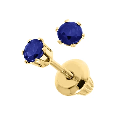 Birthstone Gemstone Kids Stud Earrings - September