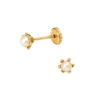 3MM Pearl Prong Stud Earrings