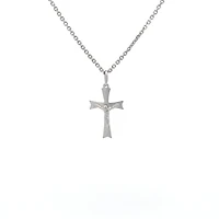 White Gold Cross with Christ 20MM Pendant