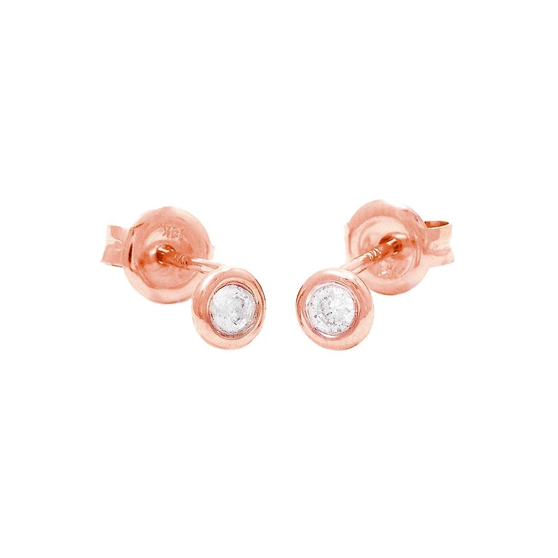 Bezel Diamond .10ct Stud Earrings