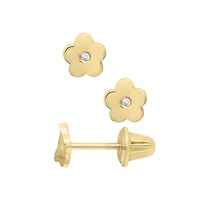 Flower Diamond Kids Stud Earrings