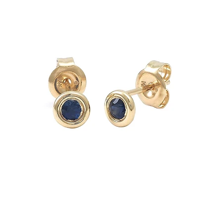 Birthstone Stud Earrings - Yellow Gold