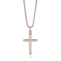 Rose IP Stainless Steel Cross Necklace
