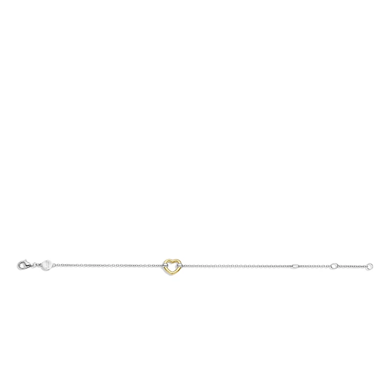 Unique Heart Two Tone Bracelet