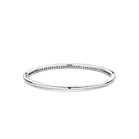 Spots Silver Bangle Bracelet