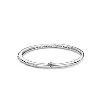 Spots Silver Bangle Bracelet
