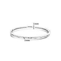 Spots Silver Bangle Bracelet