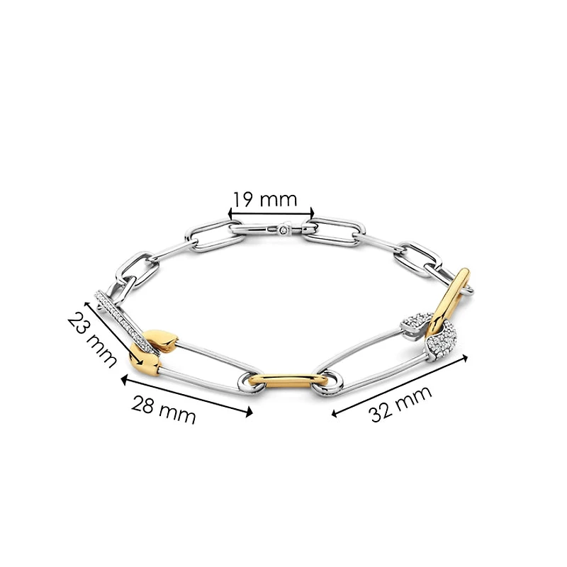 Safety Pink and Links Bracelet