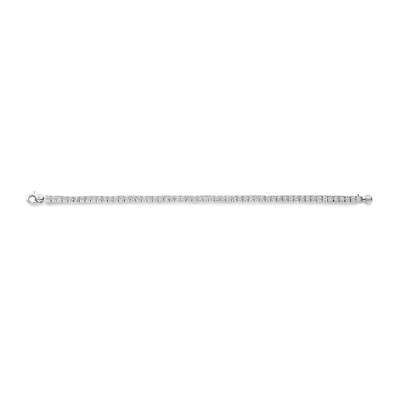 Channel Set Silver Tennis Bracelet