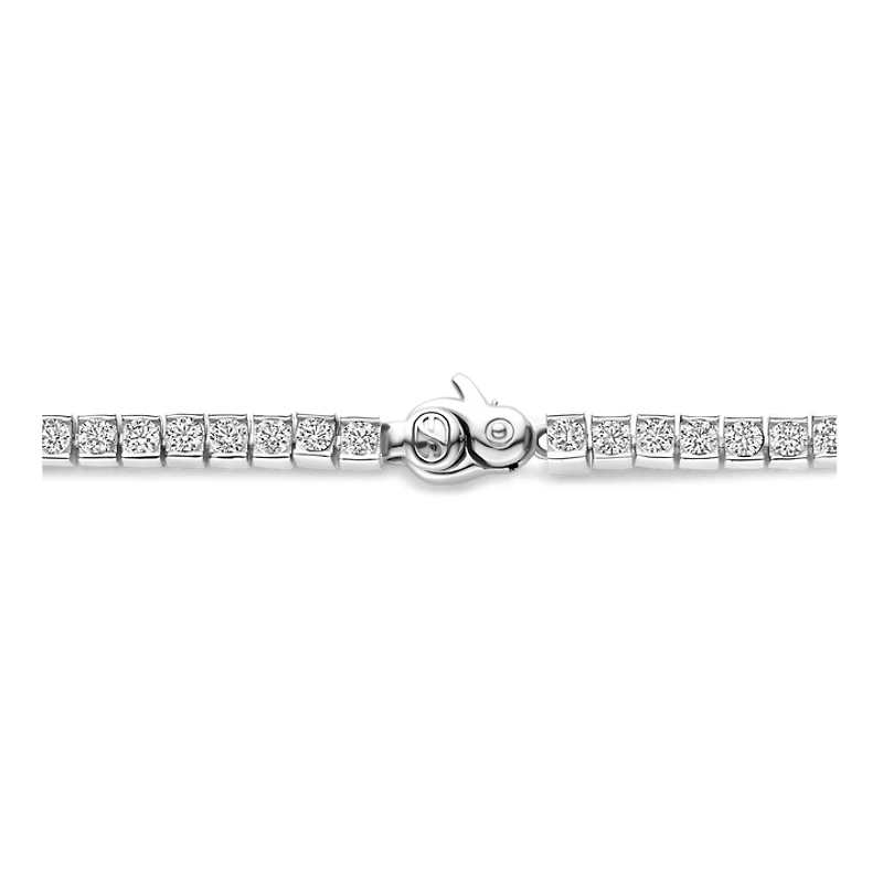 Channel Set Silver Tennis Bracelet