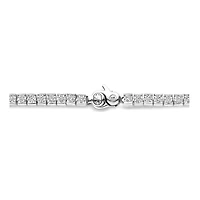 Channel Set Silver Tennis Bracelet