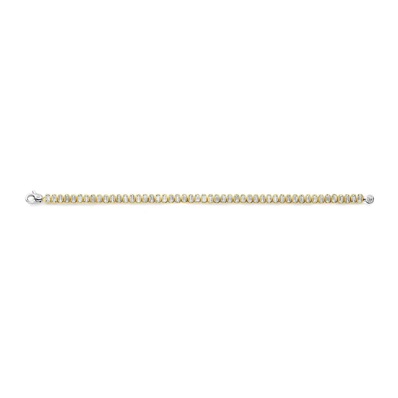 Bezel Set Emerald Golden Tennis Bracelet