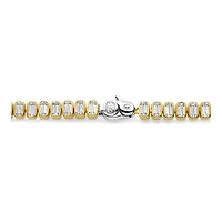Bezel Set Emerald Golden Tennis Bracelet