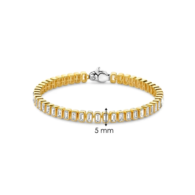 Bezel Set Emerald Golden Tennis Bracelet