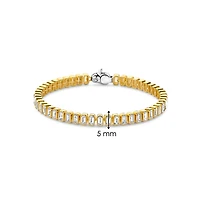 Bezel Set Emerald Golden Tennis Bracelet