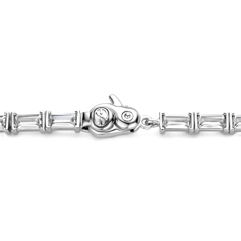 Emerald Cut Zirconia Silver Tennis Bracelet