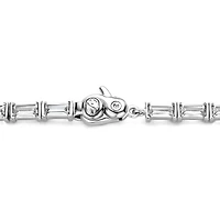 Emerald Cut Zirconia Silver Tennis Bracelet