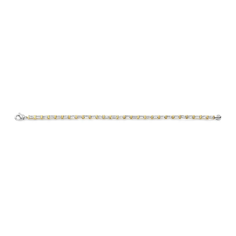 Emerald Cut Zirconia Golden Tennis Bracelet