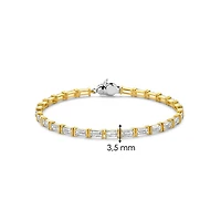 Emerald Cut Zirconia Golden Tennis Bracelet