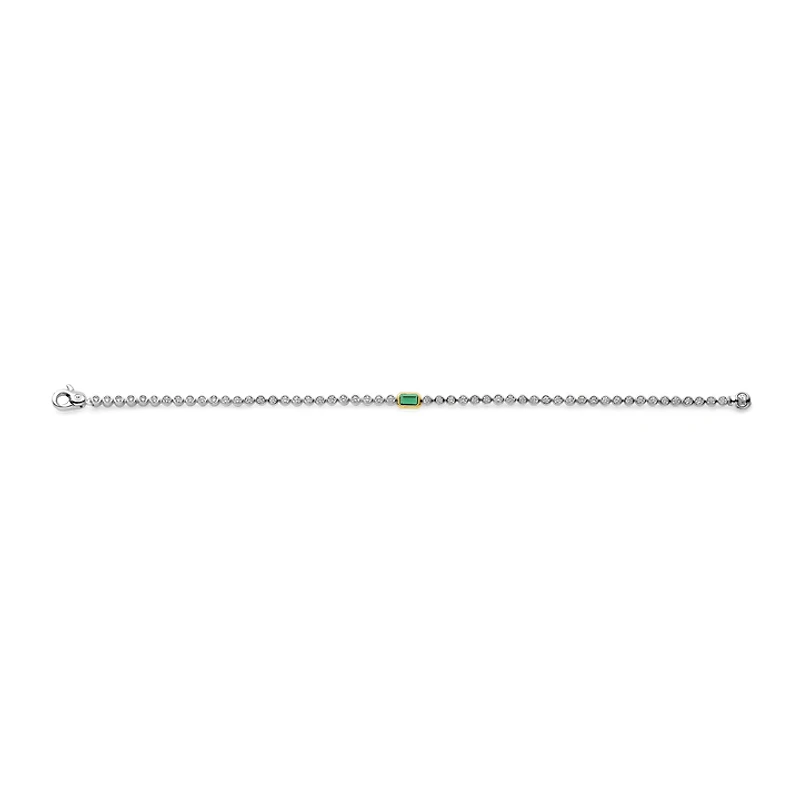 Bezel Set Green Emerald Tennis Bracelet