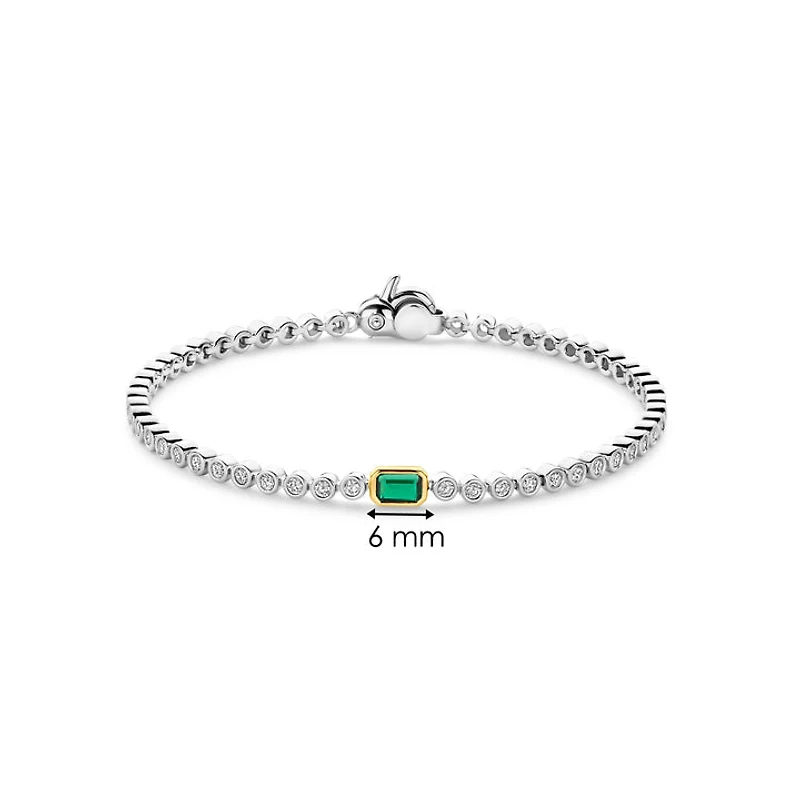 Bezel Set Green Emerald Tennis Bracelet