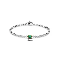 Bezel Set Green Emerald Tennis Bracelet