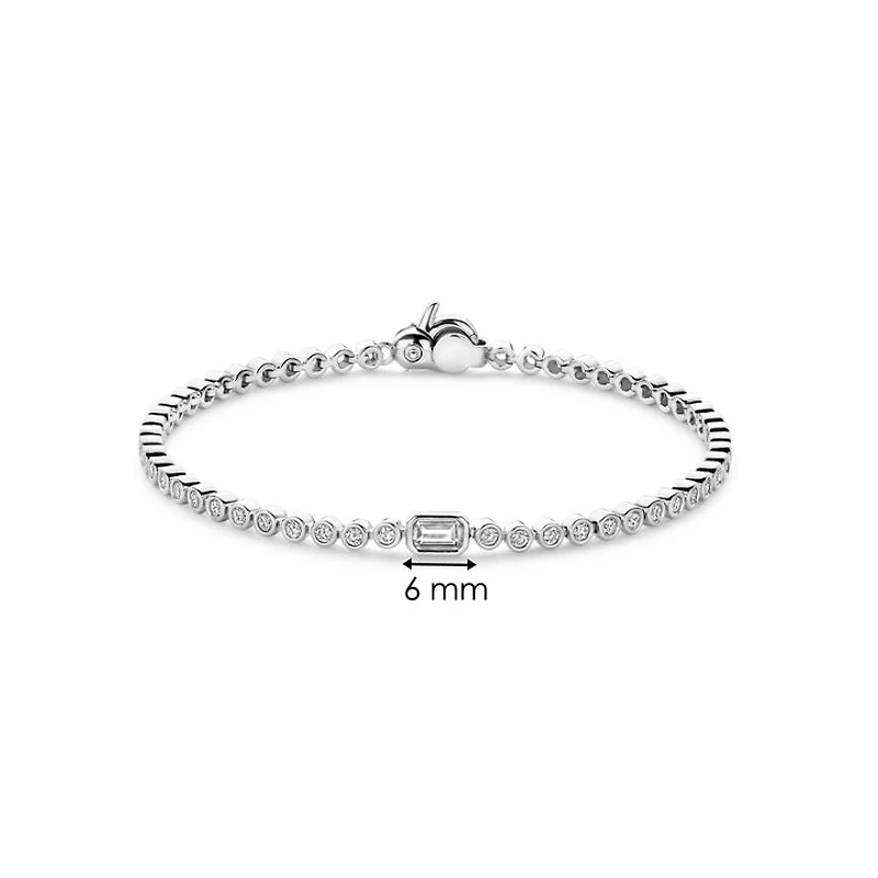 Bezel Set Clear Emerald Tennis Bracelet