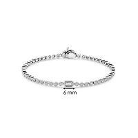 Bezel Set Clear Emerald Tennis Bracelet