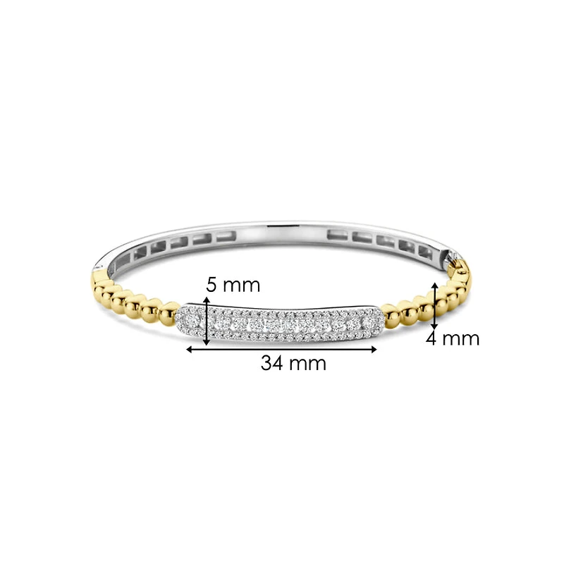 Beaded Sparkle Golden Bangle Bracelet