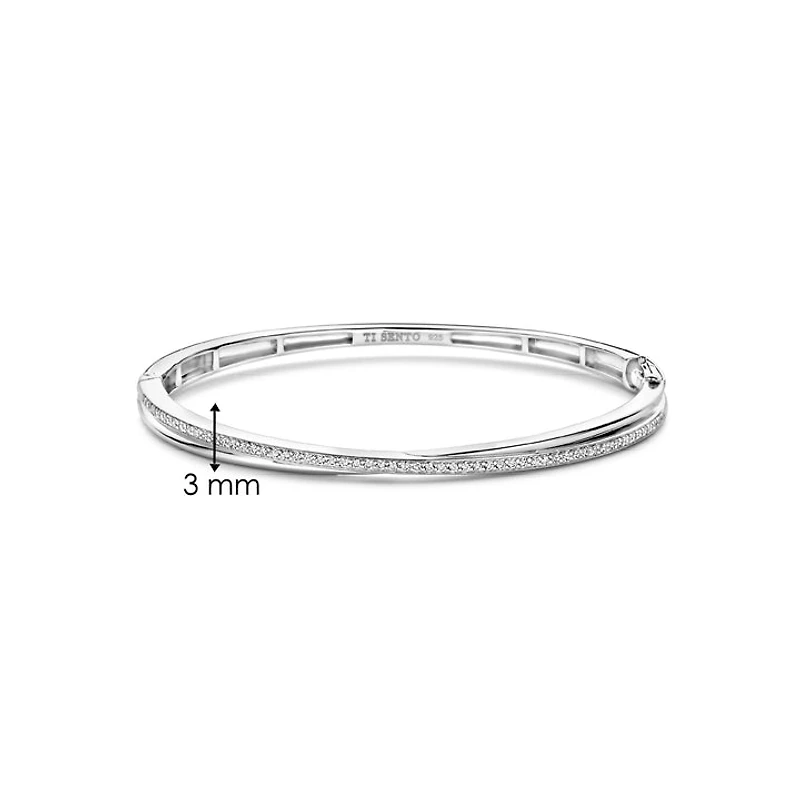 Crossover Pave Bangle Bracelet