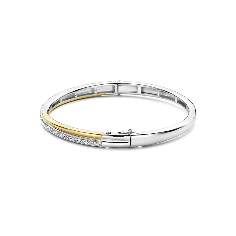 Crossover Golden Pave Bangle Bracelet