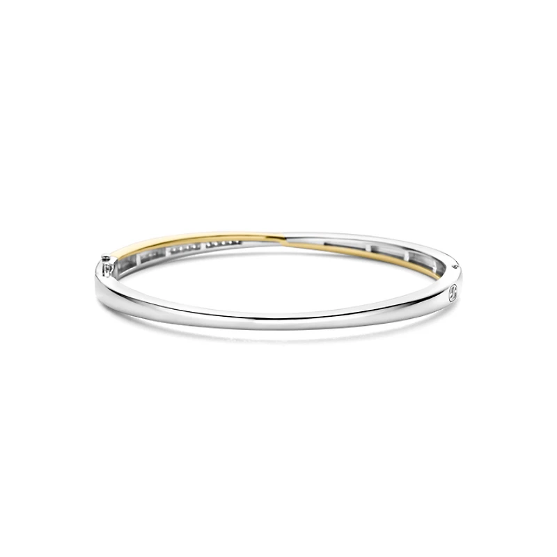 Crossover Golden Pave Bangle Bracelet