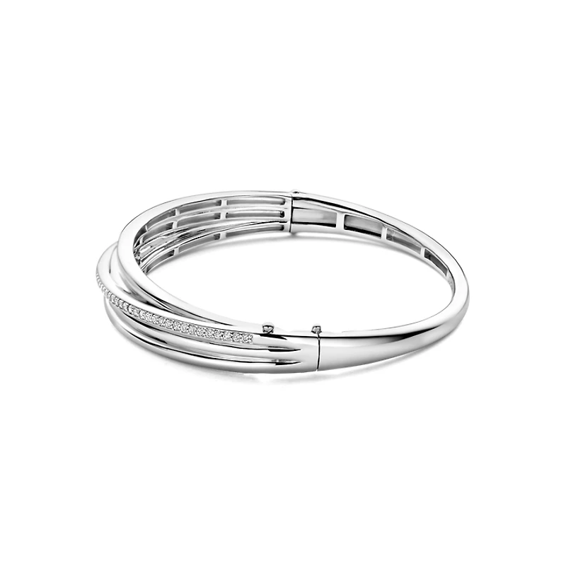 Entwined Sparkle Bangle Bracelet