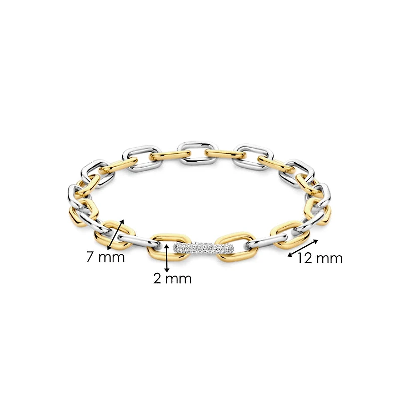 Oval Link Two Tone Bracelet