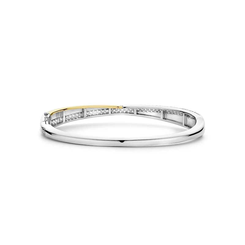 Crossover Two Tone Bangle Bracelet