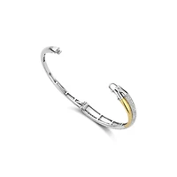 Crossover Two Tone Bangle Bracelet