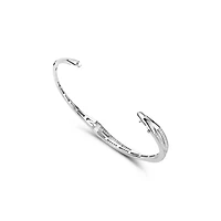 Crossover Silver Bangle Bracelet